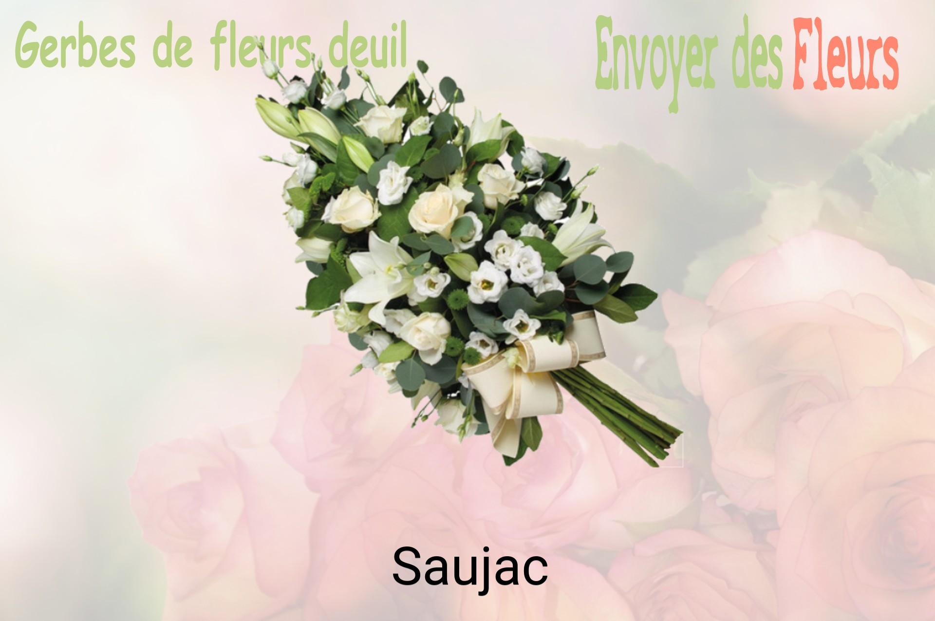 Gerbe de fleurs de deuil livrée à Saujac